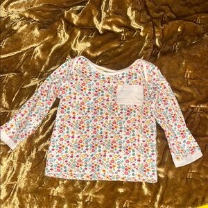 Little Green Radicals Multicolor Floral Dot Long Sleeve Tee with Pocket